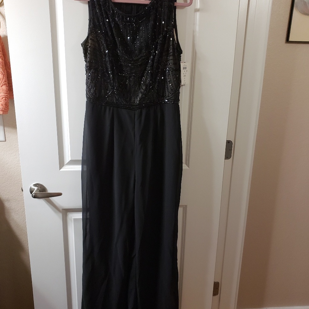 CACHE Sequin Black Junpsuit